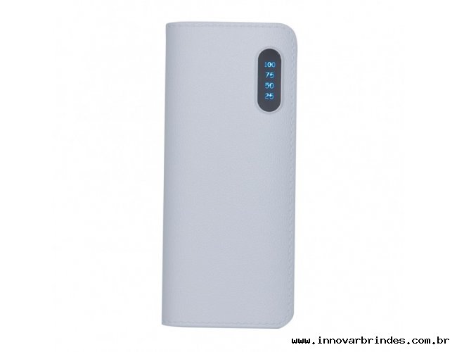 Power Bank Plstico com Indicador Digital e Lanterna